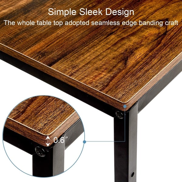 Vecelo Home Office Table Wood And Metal Table Black H Shaped On Sale Overstock 25442105