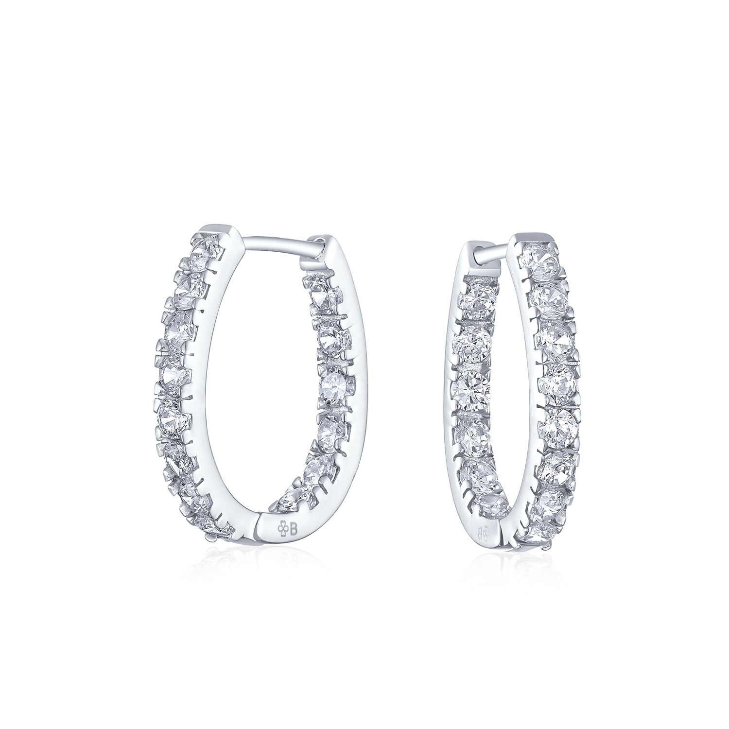 cz diamond hoop earrings