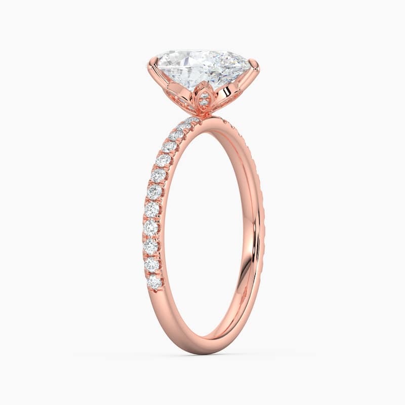 Auriya 14k Gold Pear Lab Grown Floral Petal Diamond Accent Engagement Ring 1.00 to 5.00 ct. tw. (F-G, VS)