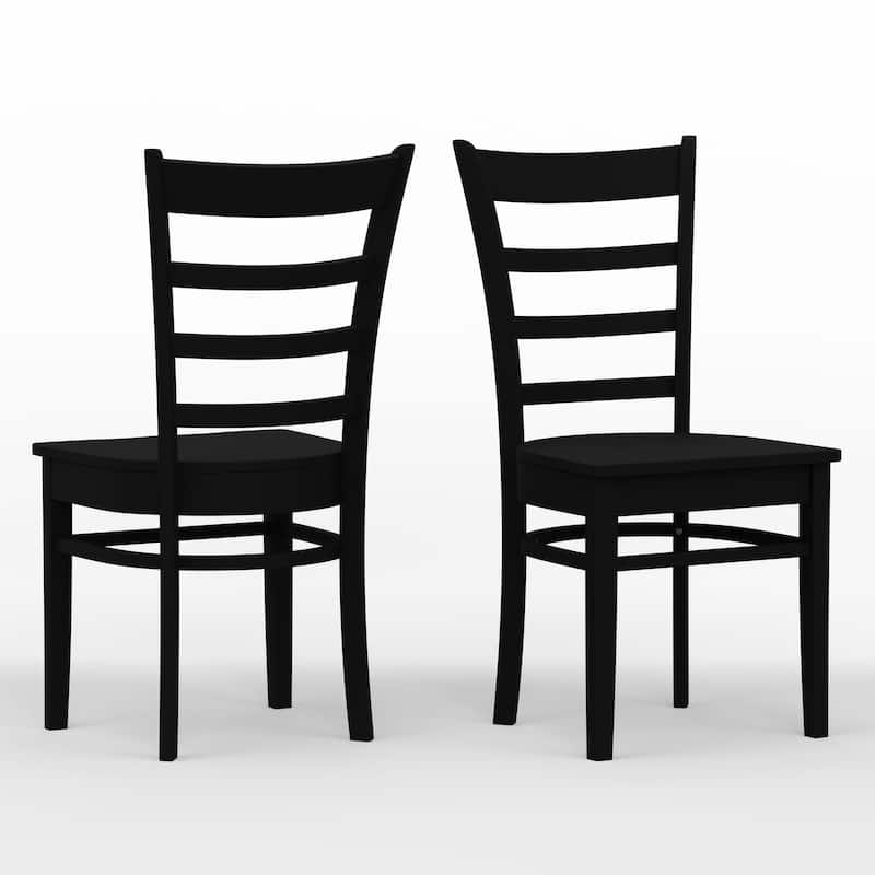 5-Piece Dining Set, 48" Rectangle Wood Table and Slat Back Chairs