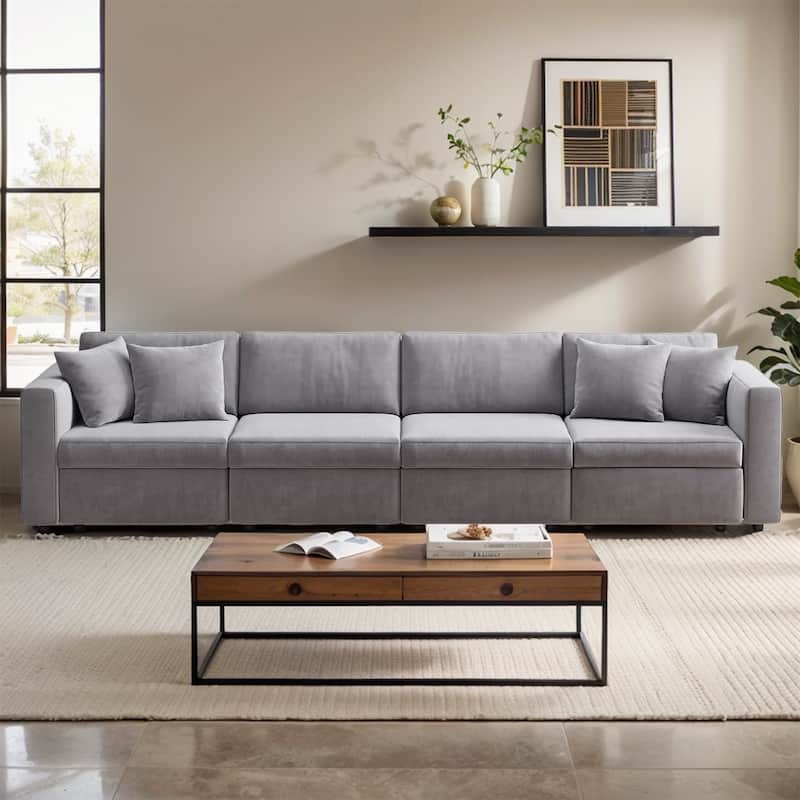 Pocassy Cloud Sofa Modular Sectional Couch with Seat Storage