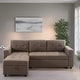preview thumbnail 40 of 71, Reversible Sectional Sleeper Sofa with Storage Chaise & Pull-Out Bed Mocha,Velvet