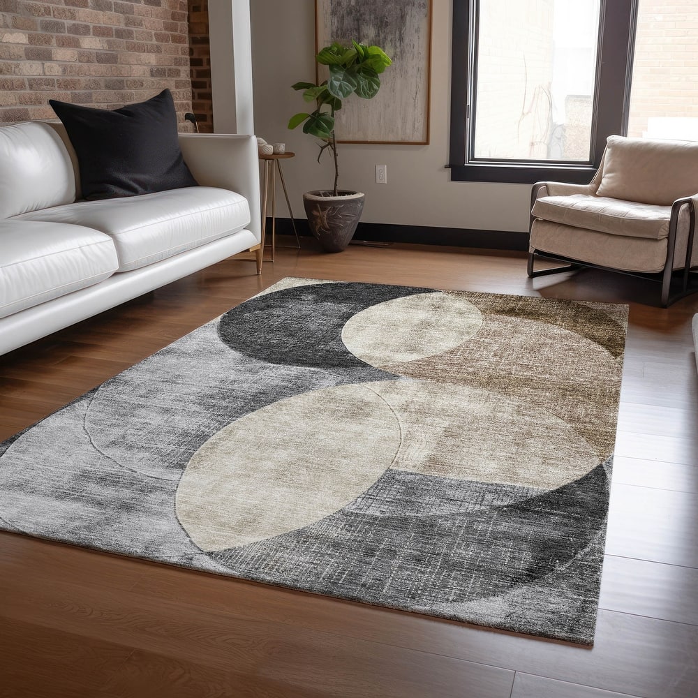 Machine Washable Indoor/ Outdoor Contemporary Deco Chantille Rug