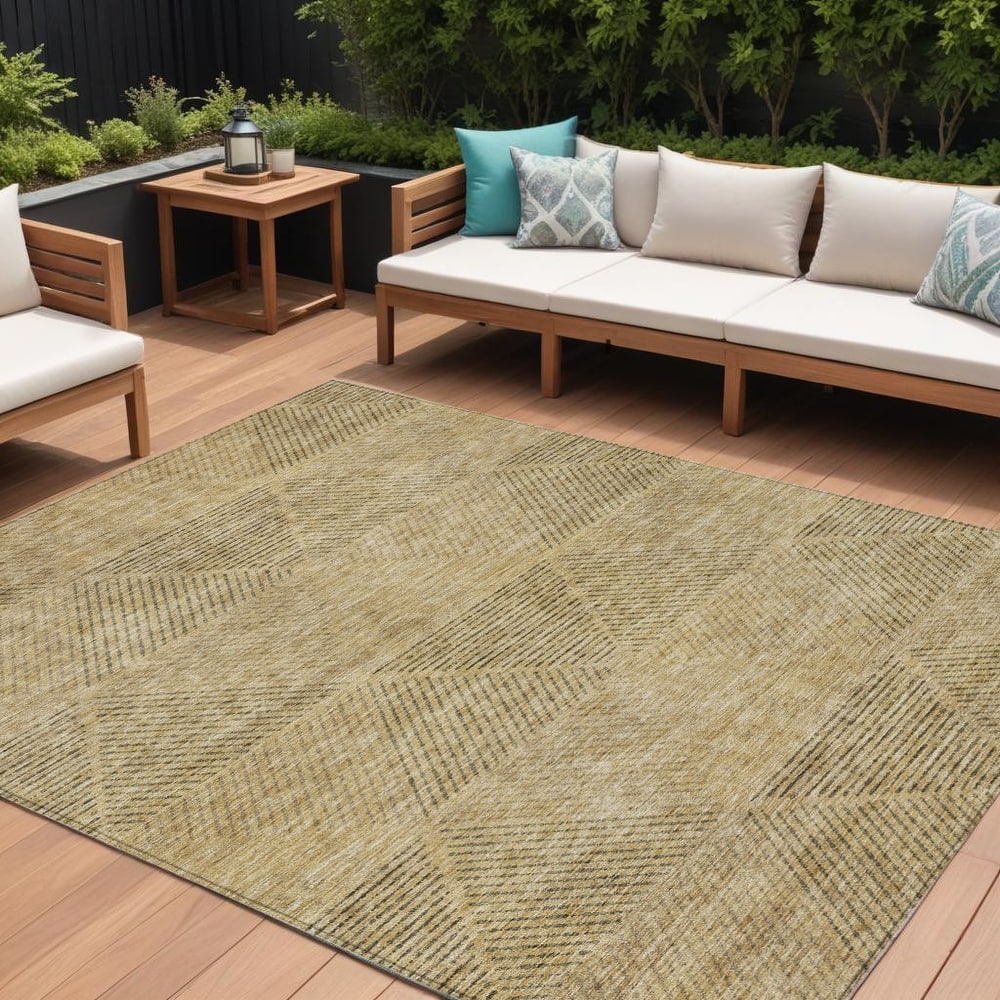 HomeRoots Geometric Transitional Rectangle Outdoor Rug
