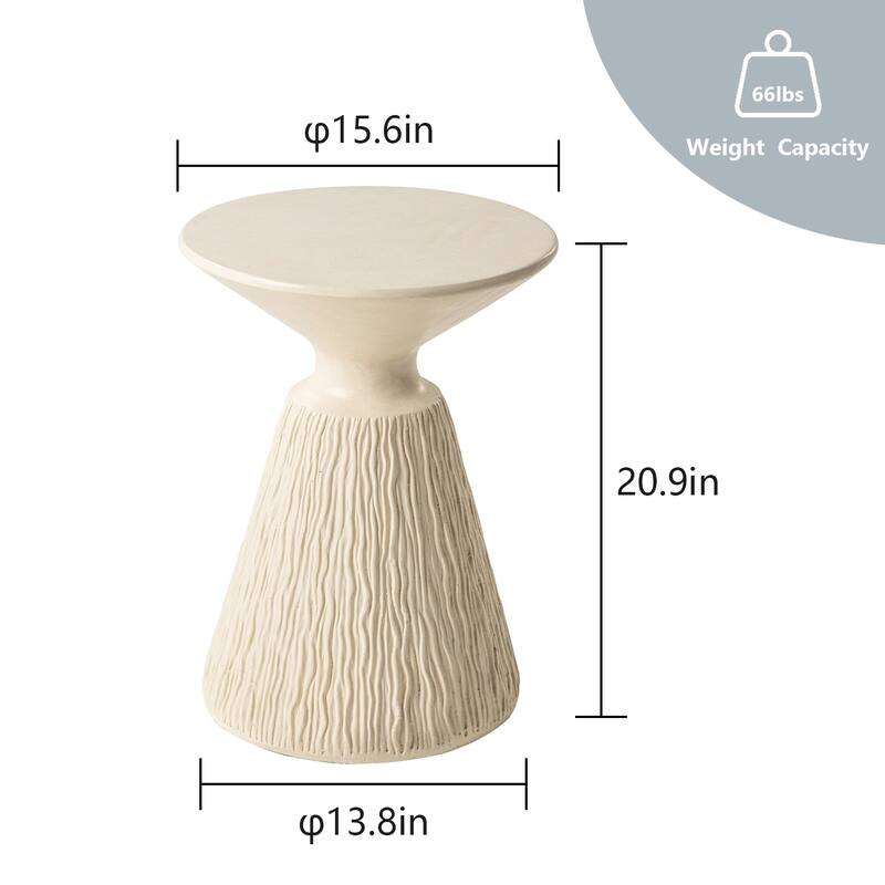 COSIEST Outdoor Patio Round Pedestal End Table, Side Table