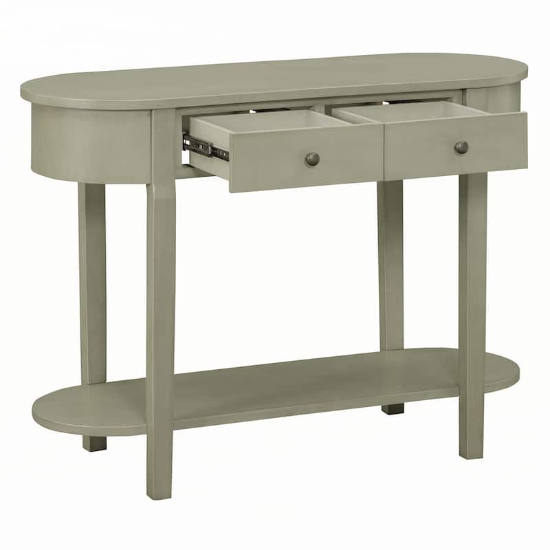 Retro Console Table with Curved Design,Grey