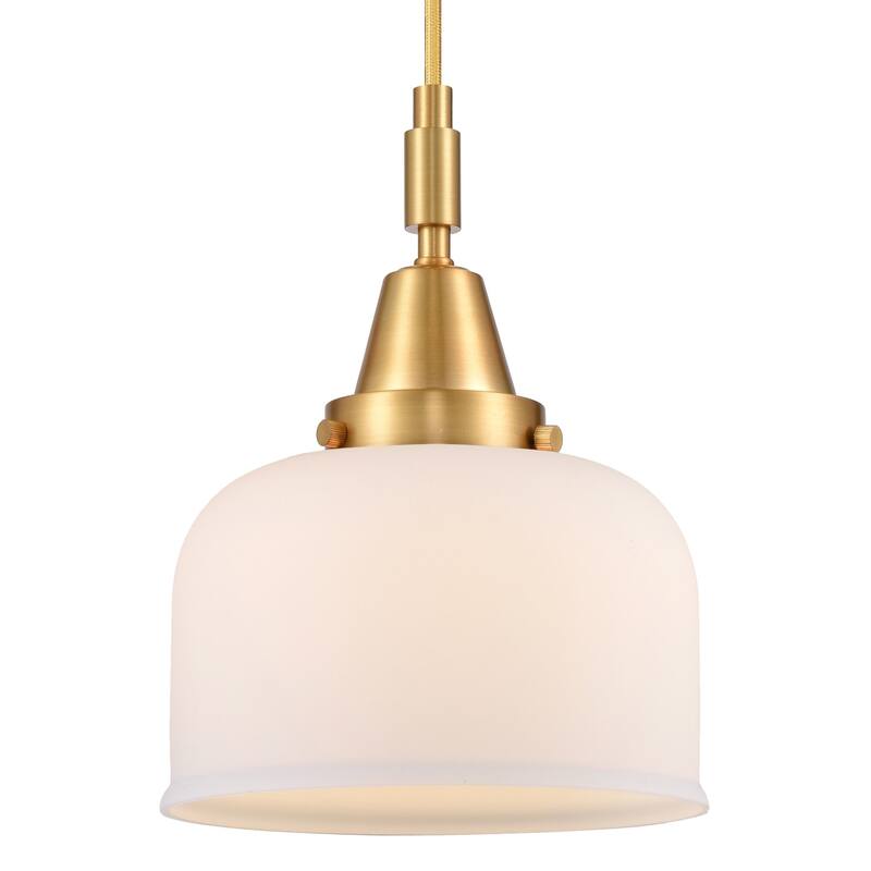 Innovations Lighting 447-1P-G71 Bell 8" Wide Mini Pendant with Matte - Satin Gold