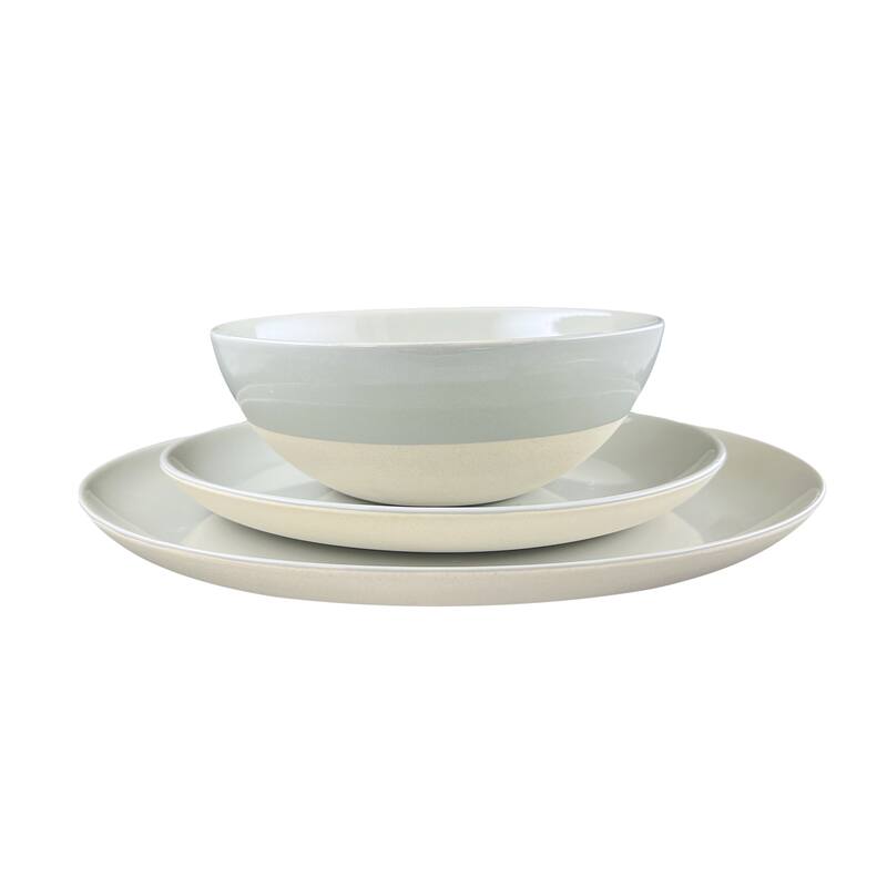 Shell Bisque 3-Piece Place Setting - Grey