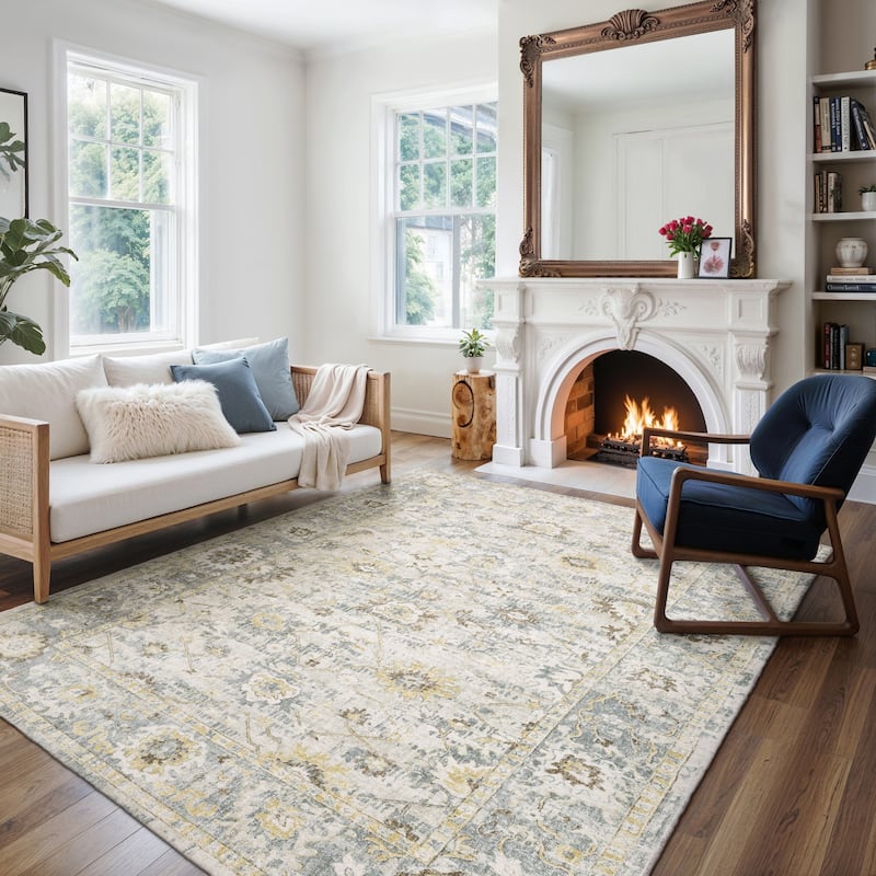 Style Haven Willett Oriental Ivory/ Blue Area Rug