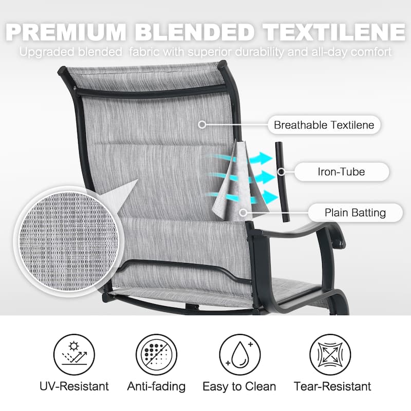 Nuu Garden Outdoor Patio 2-Piece Dining Chairs, Breathable Textilene, Iron Frame