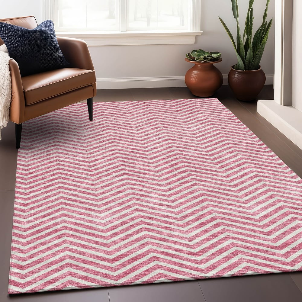 Premium Washable Super Soft Modern Chevron Mayfield Rug