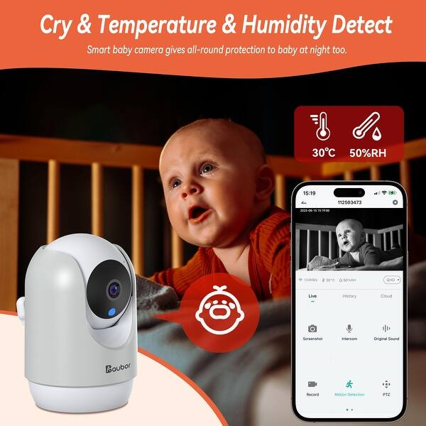 Duckdik Baby Monitor 2k/3MP con fotocamera e audio, schermo da 5