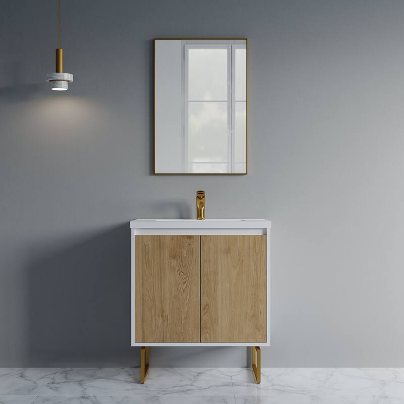 Kennan 30" Single Bathroom Vanity Set with Rectangle Legs - Tan
