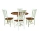 preview thumbnail 6 of 24, 42 in. Drop Leaf Dining Table with Splat Back Chairs - Dining Set 5-Piece Set - Hickory/Shell