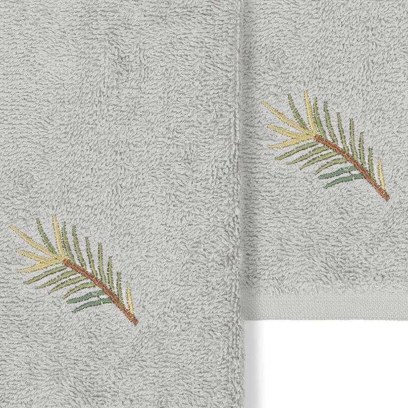 Authentic Hotel and Spa 100% Turkish Cotton Pierre 2PC Embellished Washcloth Set