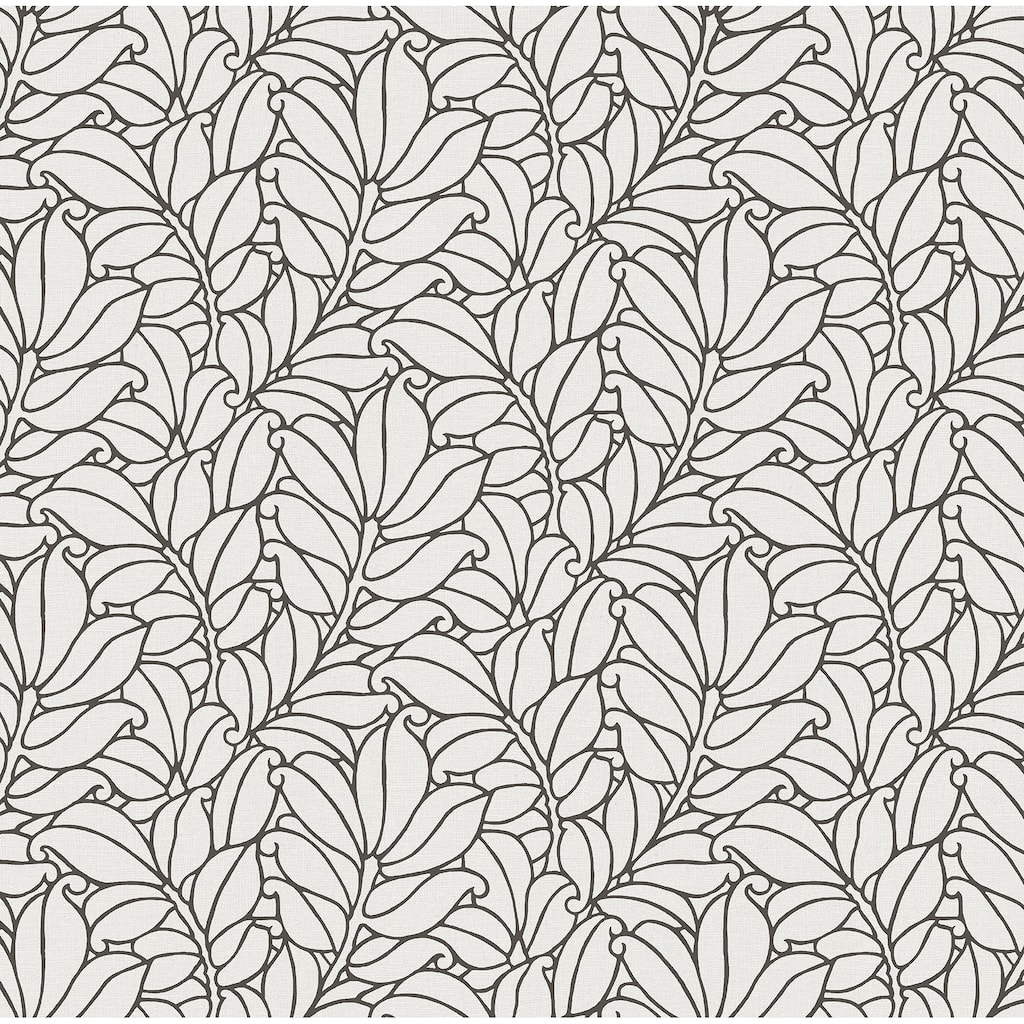 A-Street Prints Coraline White Leaf Wallpaper
