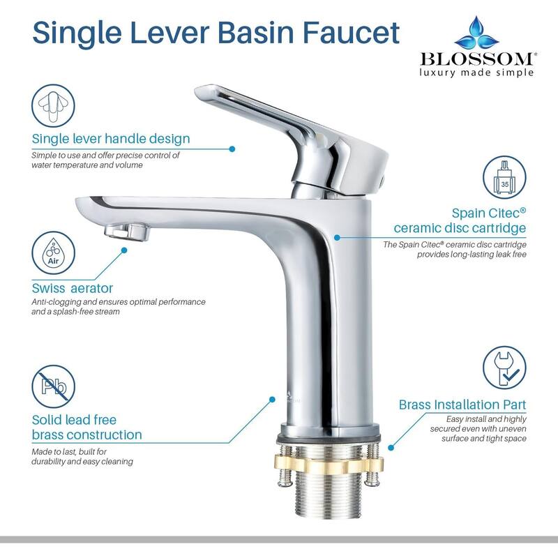 Blossom Single Handle Bathroom Sink Faucet