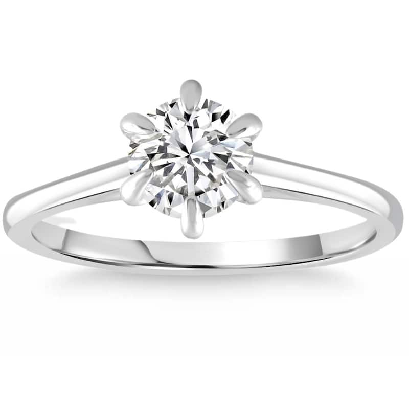 .90Ct Diamond Solitaire Engagement Ring Gold Lab Grown 6-Prong