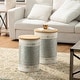 preview thumbnail 27 of 68, Glitzhome Industrial Farmhouse Round Storage Side Tables (Set of 2)