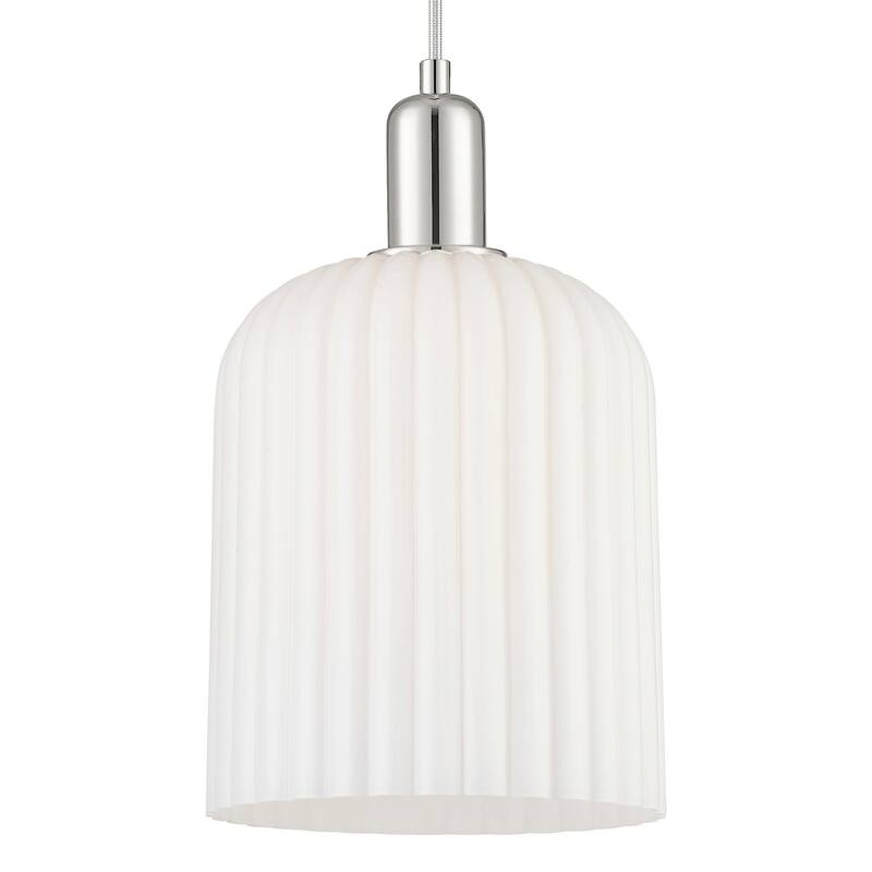 Innovations Lighting 716-1P-G559-8GWH Bridal Veil 8" Wide Cord Hung - Polished Nickel