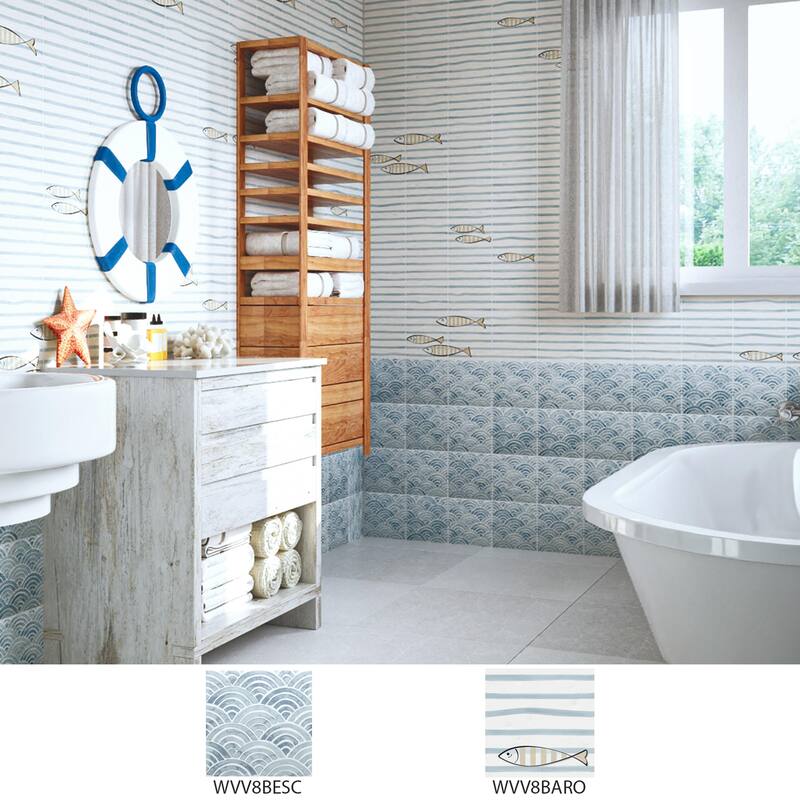 Merola Tile Berta Escalas 7-7/8" x 7-7/8" Ceramic Wall Tile
