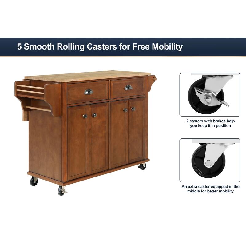 Cambridge Natural Wood Top Kitchen Island