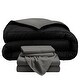 preview thumbnail 26 of 38, Bare Home Down Alternative Reversible Bed-in-a-Bag Black/Grey, Sheets: Grey - Full