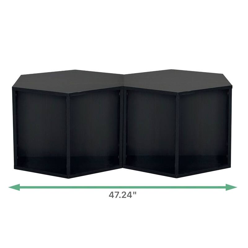 47.24'' Hexagonal Coffee Table Side Table Nightstand,2PCS