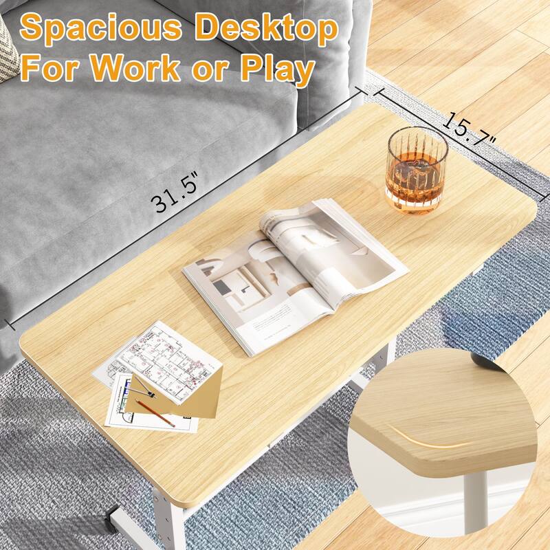 Mobile Stand Up Desk with Wheels, Small Standing Desk Adjustable Height, 31.5 Inch Portable Rolling Desks