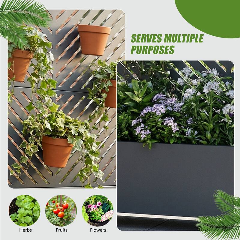 Raised Garden Bed Planter with Trellis Movable Planter Box with Lockable Wheels