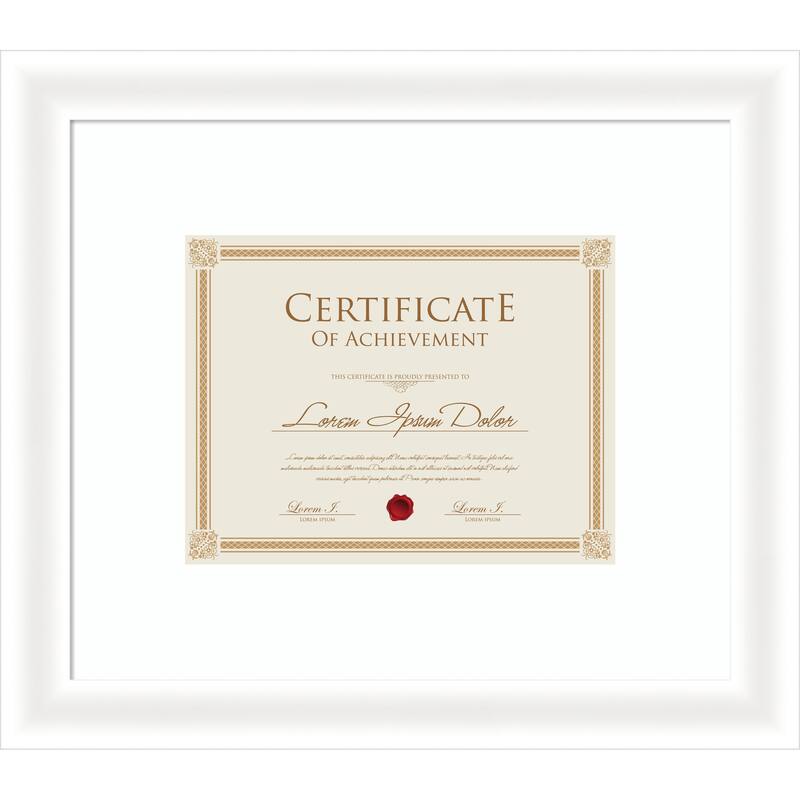 Oliver Narrow Framed Picture Frame, Photo Frame - 17x14.5 Matted to 11x9 - Oliver White Narrow