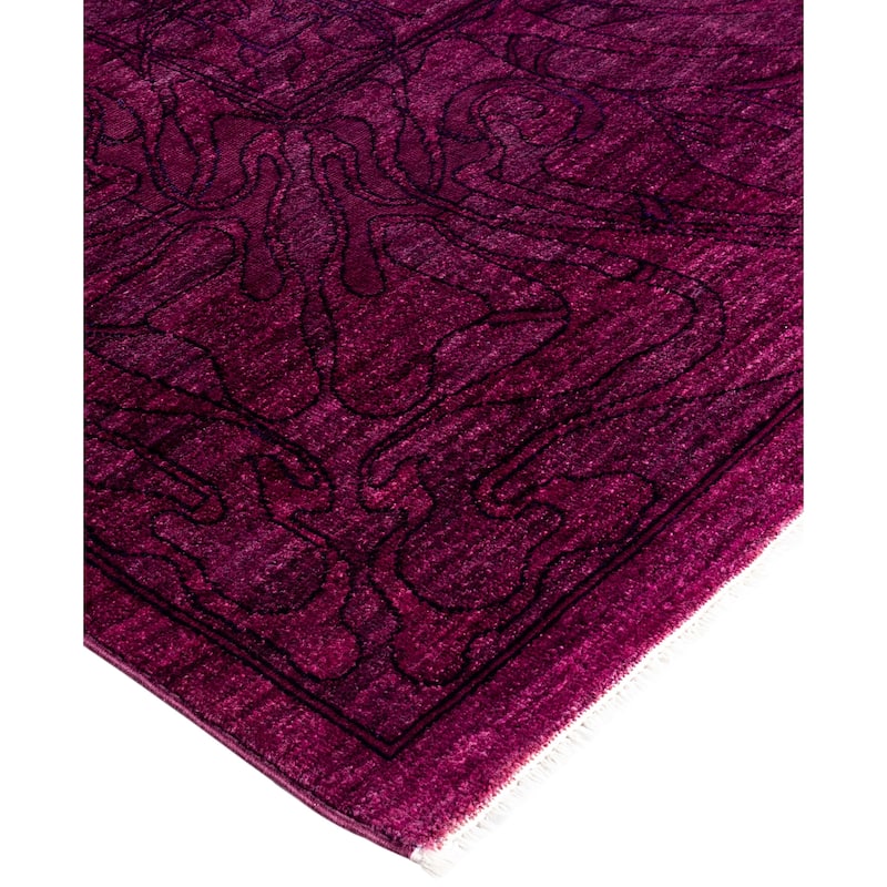 Overdyed One-of-a-Kind Hand-Knotted Area Rug - Purple - 8' 1" x 11' 10"