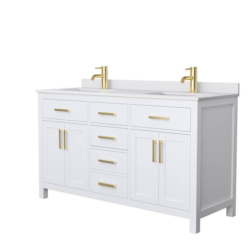 Beckett 60 Inch Double Vanity, Cultured Marble Top