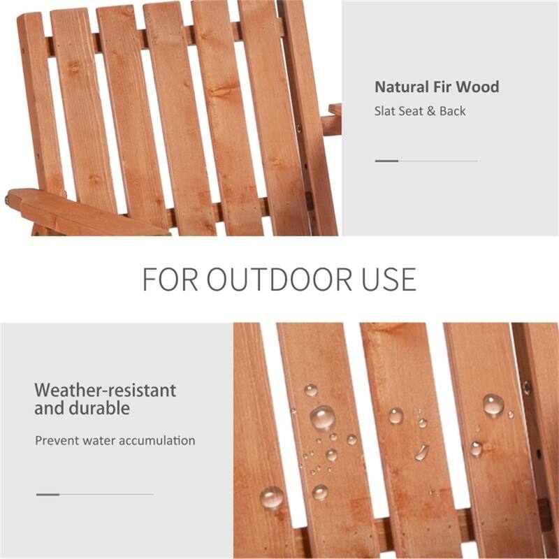 Fir Wood Outdoor Bench Set with Two Chairs and Coffee Table Slatted Design - 59.75" L x 27.5" W x 32.75" H