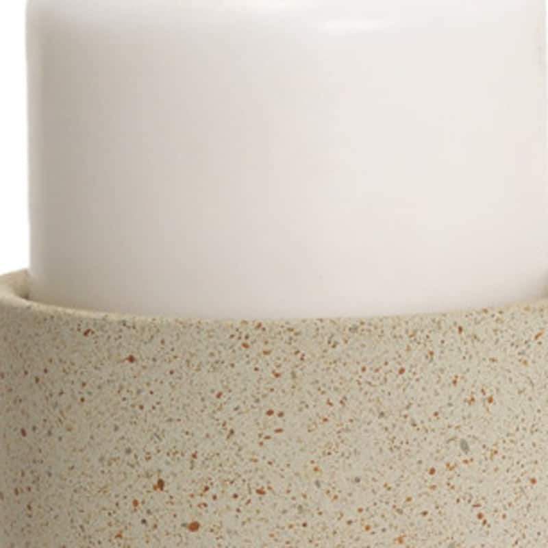 9" Beige Metal Tabletop Pillar Candle Holder