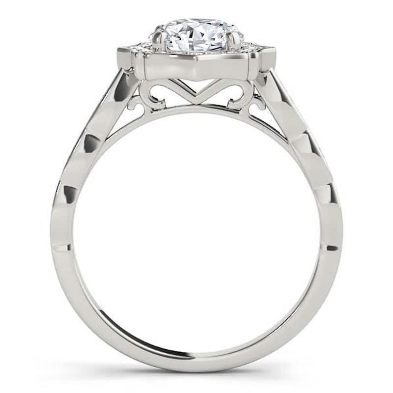 Auriya 14k White Gold Lab Grown Round Diamond Halo Engagement Ring 0.50 to 5.00 ct. tw. (F-G VS)