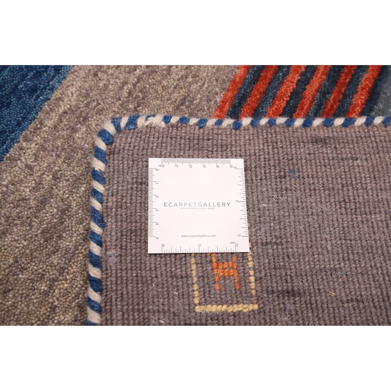 ECARPETGALLERY Hand Loomed Kashkuli Gabbeh Dark Blue Wool Rug - 6'10 x 9'9