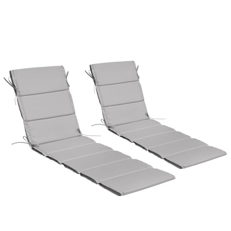 VredHom Outdoor Patio Chaise Lounge Rollable Cushion Lounger Pad - Grey - 2PC