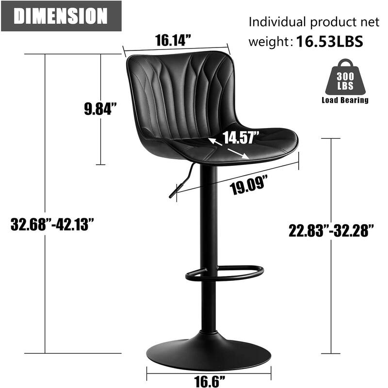 Counter Height Bar stools Modern Leather Adjustable Barstools