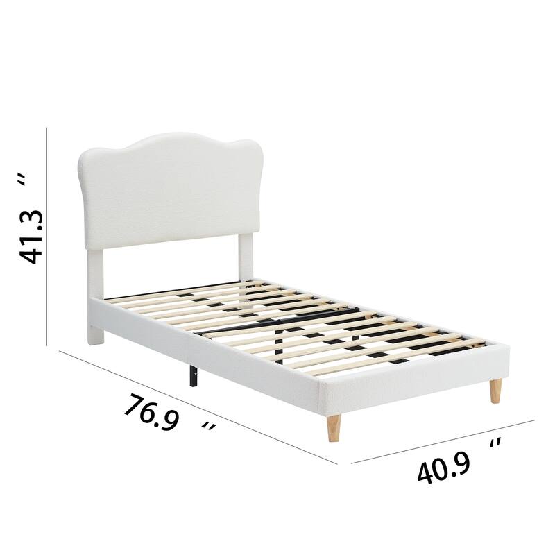 Upholstered Twin Size Platform with Headboard
