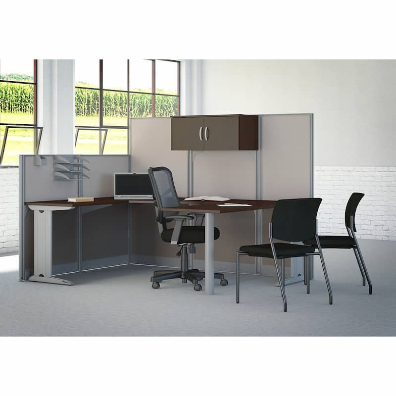 Office in an Hour Cabinet with Accessories by Bush Business Furniture - Mocha Cherry