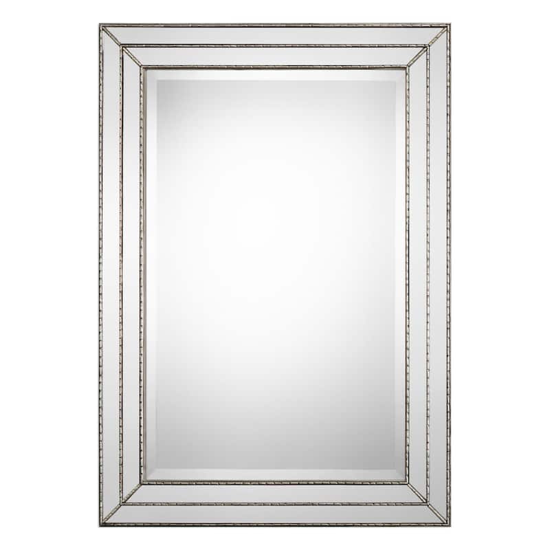 Porch & Den Floyd Silver Beveled Wall Mirror