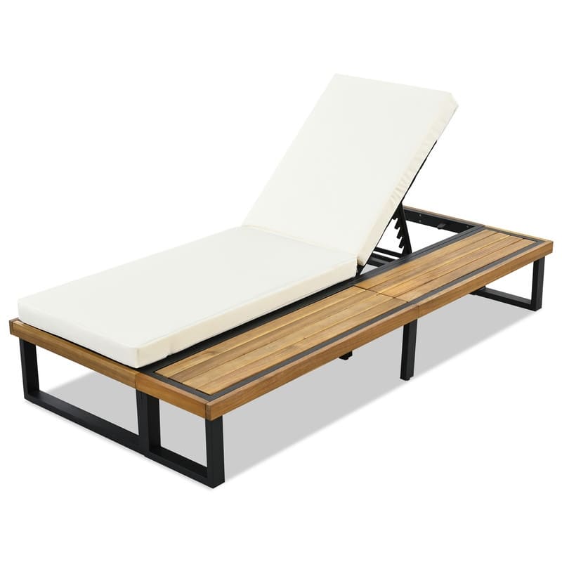 Outdoor Chaise Lounge Chair Set of 1/2, Reclining Chair Sun Louger Patio Lounger w/ 5-Position Adjustable Backrest