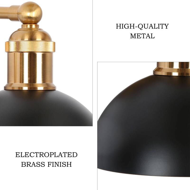 Modern Industrial Black Gold Bathroom Vanity Light Metal Pot Shaped Wall Sconces