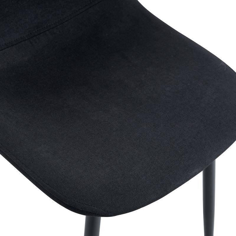 Set of 4 Modern Dining Chairs - Breathable Linen-Cotton Upholstery & Sturdy Integrated Metal Legs