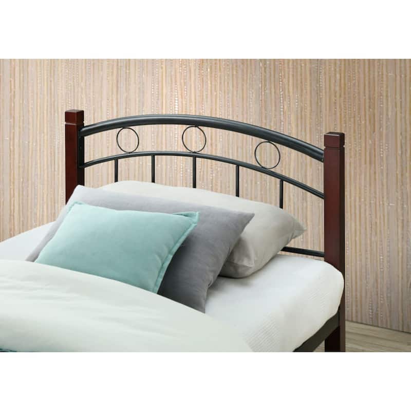 79" Black and Mahogany Brown Platform Bed - Twin Size