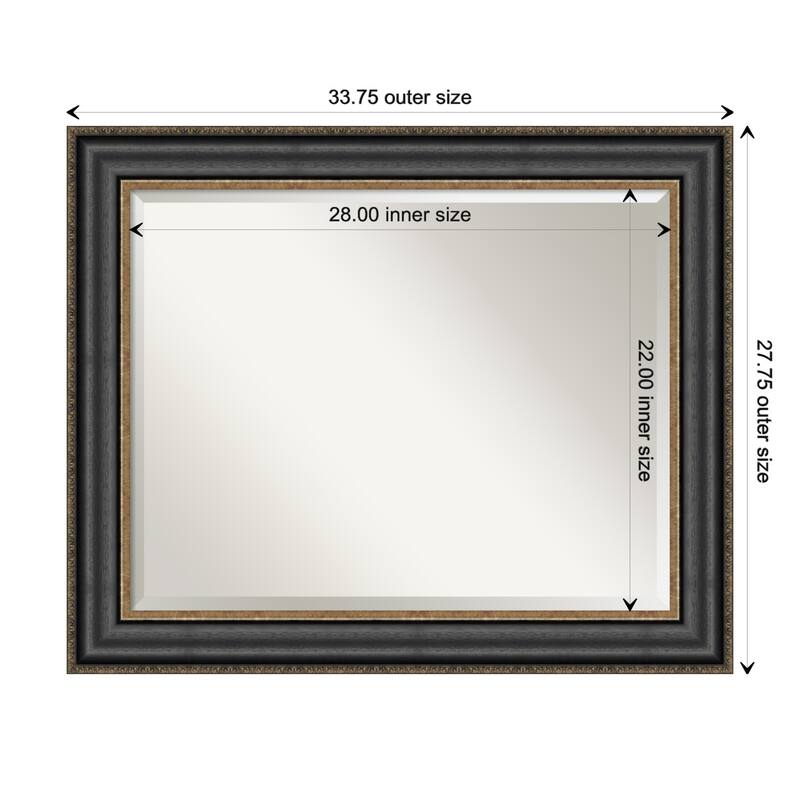 Beveled Wall Mirror - Thomas Black Bronze Frame - Thomas Black Bronze - 33.75 x 27.75-inch