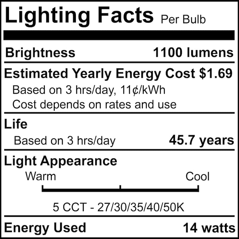 Bulbrite Pack of (4) 14 Watt LED 6" Round Recessed Downlight Fixture with Metal J-Box, 5CCT - 27/30/35/40/50K, 1100 Lumens