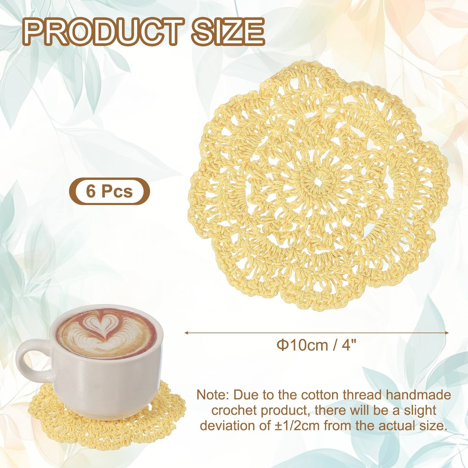 Crochet Doilies Handmade Tray Doilies Round Cloth Placemats Lace Coasters for Crafts, Daily Use, Festivals, Home Decoration