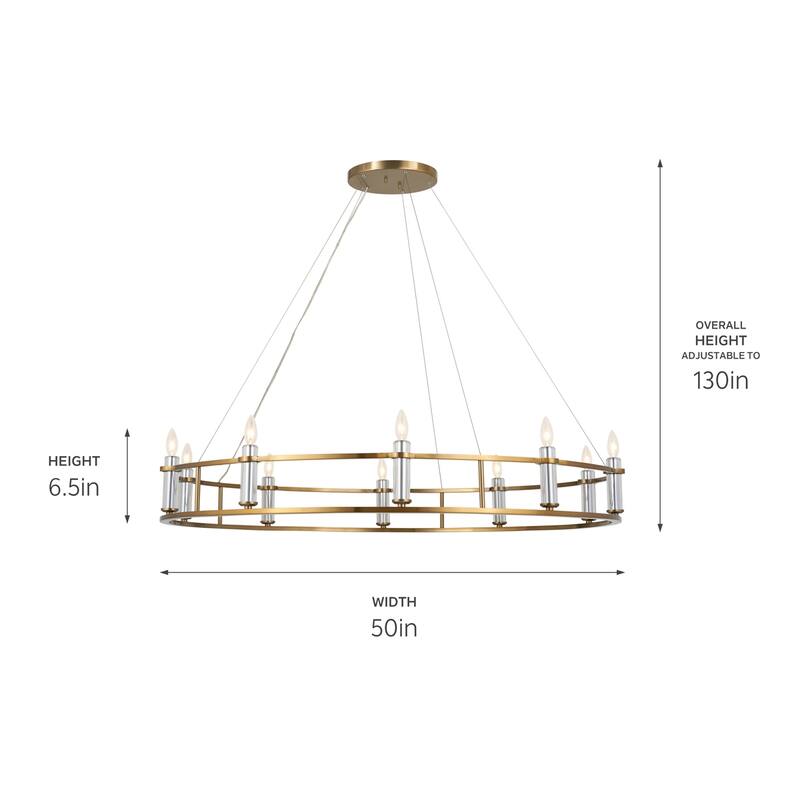 Kichler Lighting Rosalind 10-Light Brushed Natural Brass Chandelier
